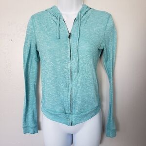 Love by Design Small Blue Jacket Lightweight Hooded Full Zip Comfy Stretch